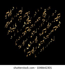Glittering Music Note Icons Texture. Luxury Cover Pattern Design. Texture with Note Symbols. Cover Print Design Pattern.