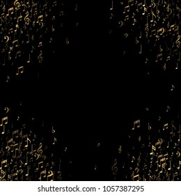 Glittering Music Note Texture. Music Festival Flyer Pattern Design. Texture with Note Icons. Poster Print Design Pattern.