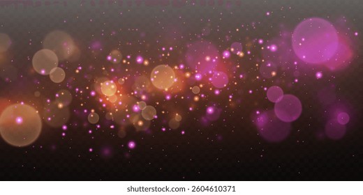 Glittering particles of dust and sparks.