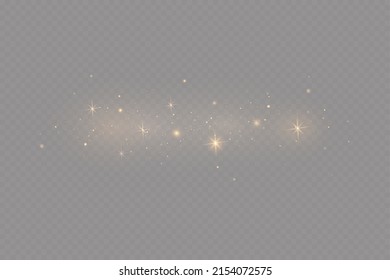 Glittering particles of fairy dust. dust particle sparkling glitter. background.Glowing light effect with glitter particles isolated.