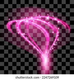 	
Glittering pink halftone elements for graphic design. Abstract shapes from sparkling dots on transparent background. Glowing purple spot set. Vector illustration. EPS 10.