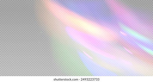 Glittering prism light background of gradation where light enters from the left and right. Overlay for backgrounds.Triangular prism concept.	