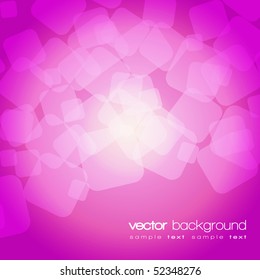 El fondo de las luces moradas rosadas brillante con texto - vector