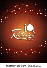 Glittering Ramadan Kareem vector background design.
