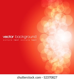 Glittering red lights background with text - vector