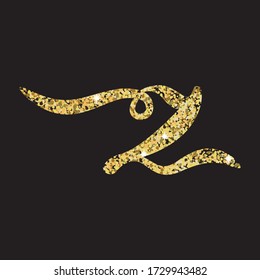 glittering script letter z, vector