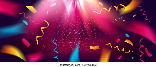 Glittering shine bulbs lights background. Blur of Christmas wallpaper decorations concept.holiday festival backdrop sparkle circle lit celebrations display. Vector illustration