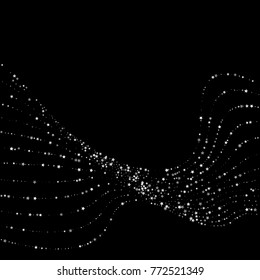 Glittering Silver Stars Confetti Texture for Wedding Print design. Glamour, Luxury Design Pattern with Silver Sparkles and Stars. Festive Vector Illustration.