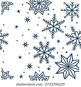 Glittering snowflake and star seamless tile pattern with sparkling winter accents concept as Glittering snowflakes and stars create a sparkling seamless tile pattern with winter accents perfect for festive decor in Photo Stock Concept and empty space on the left side,no text --ar 7:2 --tile