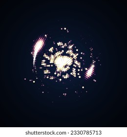 Glitzernde Sternenstaubbeleuchtung umkreisen. Abstrakter Lichteffekt. Grafisches Konzept für Ihr Design