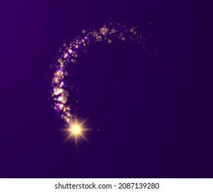 Glitzernde Sternenstaubbeleuchtung. Lichteffektpartikel Illustration. Grafisches Konzept für Ihr Design