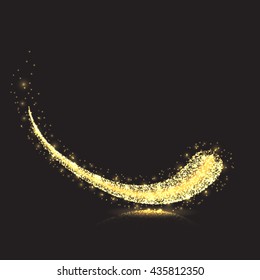 Glittering star dust shape. Magic lights vector background. Abstract background with luminous swirling backdrop. Editable vector, easy to change size