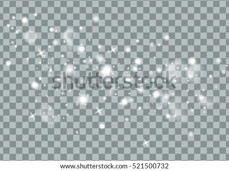 glittering star dust trail sparkling particles on transparent background. Space comet tail. Vector glamour fashion illustration.