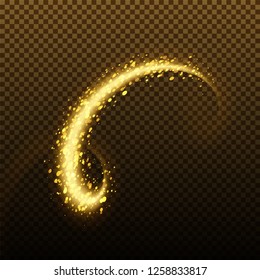 Glittering stardust lights. Illustration isolated on transparent background. Graphic concept for your design
