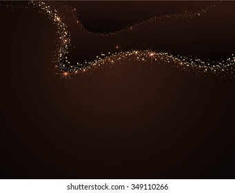 glittering stars on dark brown luxury background