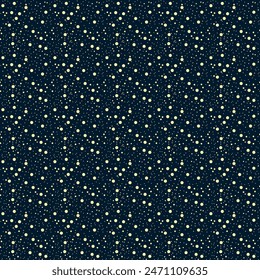 Glittering stars seamless pattern background.Starry space, night blue sky seamless pattern.Galaxy shiny stars fabric print, astronomy science starlight background or night sky wallpaper vector pattern