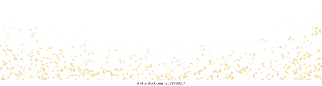 Glittering vector dust on a transparent background. Gold sparkling lights. Christmas Holiday glow particle. Magic star effect. Shine background. Festive party design.