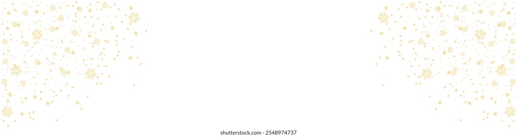 Glittering vector dust on transparent background. golden snowflakes and stars. Christmas Holiday glow particle. Shine background. Festive party design. Vector EPS 10 