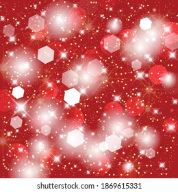 Glittery lights red abstract Christmas background.