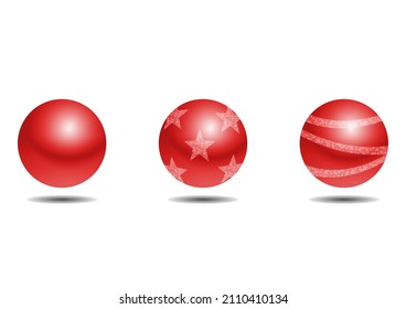 Glittery metallic ball illustration set (white background, vector, cut out)