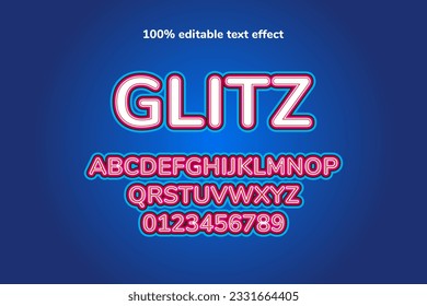 glitz text effect, this design is suitable for pamphlets, t-shirts, banners, or web designs