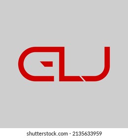 GLJ monogram vector logo combining letters. Red colored logo. Initial based alphabet icon logo for product, brand, company, and organization.