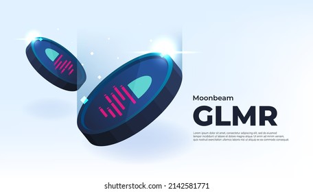 Glmr coin cryptocurrency concept banner background. svg