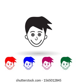 Gloat in the face multi color icon. Simple glyph, flat vector of facial expressions icons for ui and ux, website or mobile application