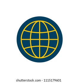 Glob Networking Flat Icon Use For Web Ui - Ux Asset, Pictogram, Presentation, Infographic, Internet, Technology