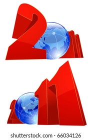 Año Nuevo Mundial 2001. Vector.