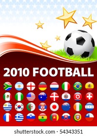 Global 2010 Soccer Event with Buttons Original Illustration