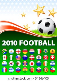 Global 2010 Soccer Event with Buttons Original Illustration