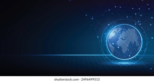 Global 5G network wireless systems and internet technology concept. smart city communication network. 5G wireless mobile internet wifi connection data concept. vector.