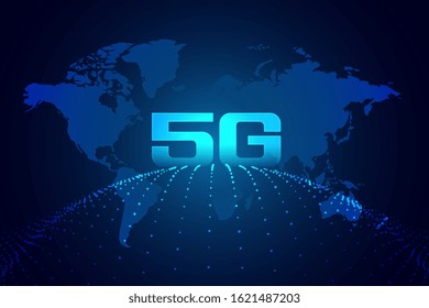 global 5g technology digital network background