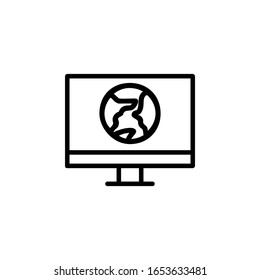 icono de acceso global. Icono de Aprendizaje en línea. Perfecto para aplicaciones, web, logotipo y plantilla de presentación. estilo de línea de diseño de icono