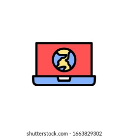 global access icon. online learning icon. perfect for application, web, logo and presentation template. icon design filled line style