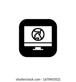 icono de acceso global. Icono de Aprendizaje en línea. Perfecto para aplicaciones, web, logotipo y plantilla de presentación. diseño de iconos estilo redondeado sólido