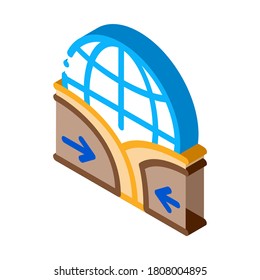 global action ground movement icon vector. isometric global action ground movement sign. color isolated symbol illustration