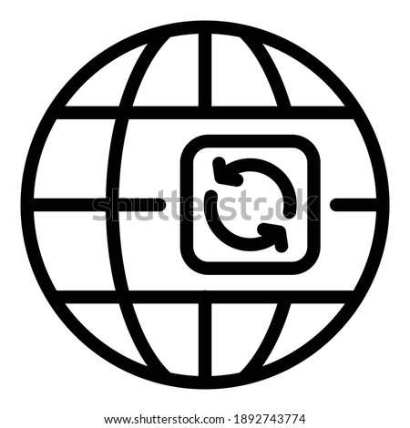 Global actualization icon. Outline global actualization vector icon for web design isolated on white background