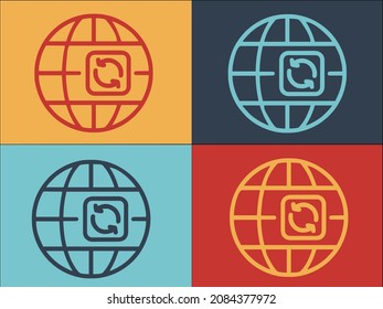 Plantilla de logotipo de actualización global, icono plano simple de global,gráfico,real