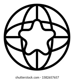 Global adword icon. Outline global adword vector icon for web design isolated on white background