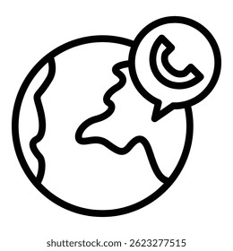Global agent icon. Outline global agent vector icon for web design isolated on white background