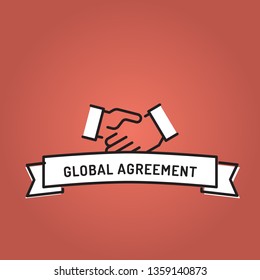 GLOBAL AGREEMENT LINE ICON SET