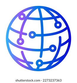 Global ai vector icon. Symbol og neuron artificial intelligence. Smart technology logo.