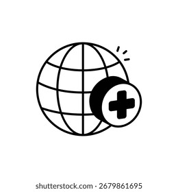Global Aid Black Glyph Vector Icon