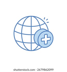 Global Aid Blue Color Vector Icon
