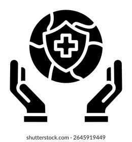 Ilustração do Vetor de Glifos de Ícones do Global Aid