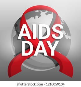 Global aids day concept background. Cartoon illustration of global aids day vector concept background for web design