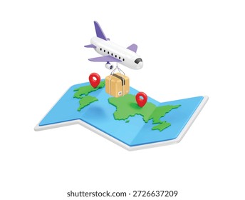 Global Air Cargo Delivery and Logistics Concept icon 3d rendering illustration