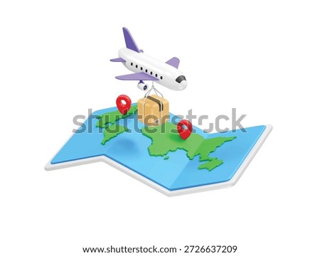 Global Air Cargo Delivery and Logistics Concept icon 3d rendering illustration